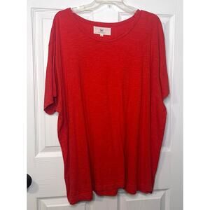 women's Print Fresh Saturday pajama Top Tee t-Shirt in Red Lip size 3x